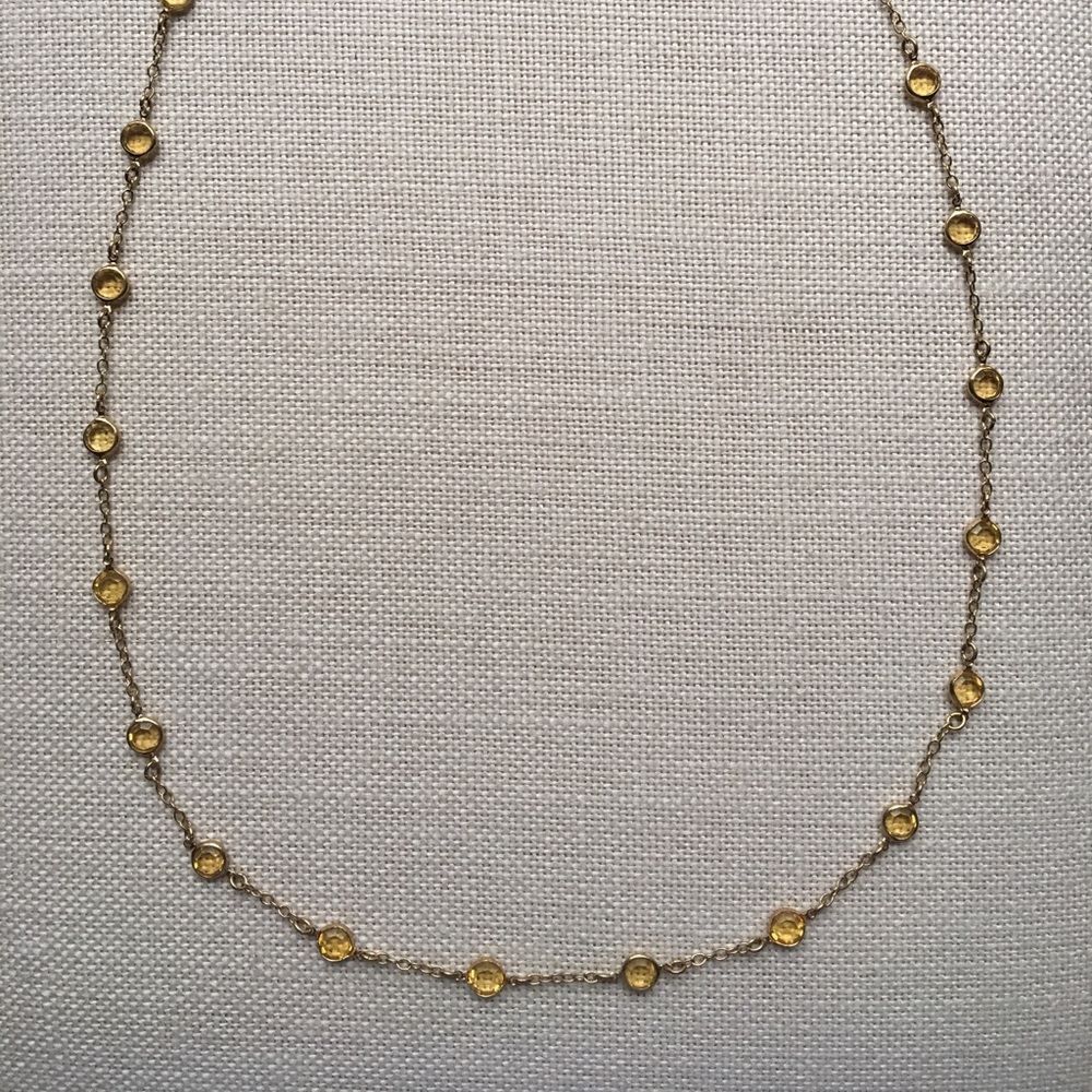 J. Crew Yellow Rhinestones Gold Necklace